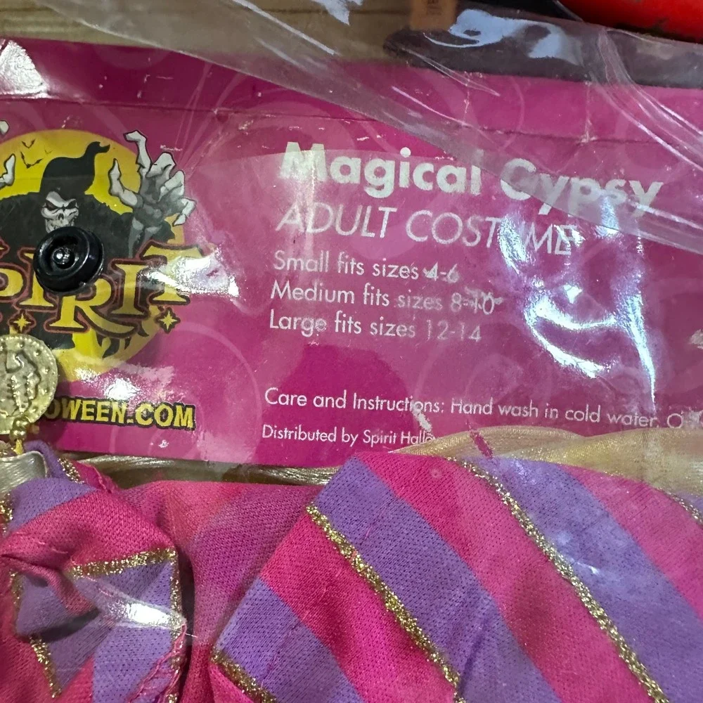 Spirit Halloween Magical Gypsy Adult Costume Small 4-6 Dress Bandana boho - Picture 4 of 5